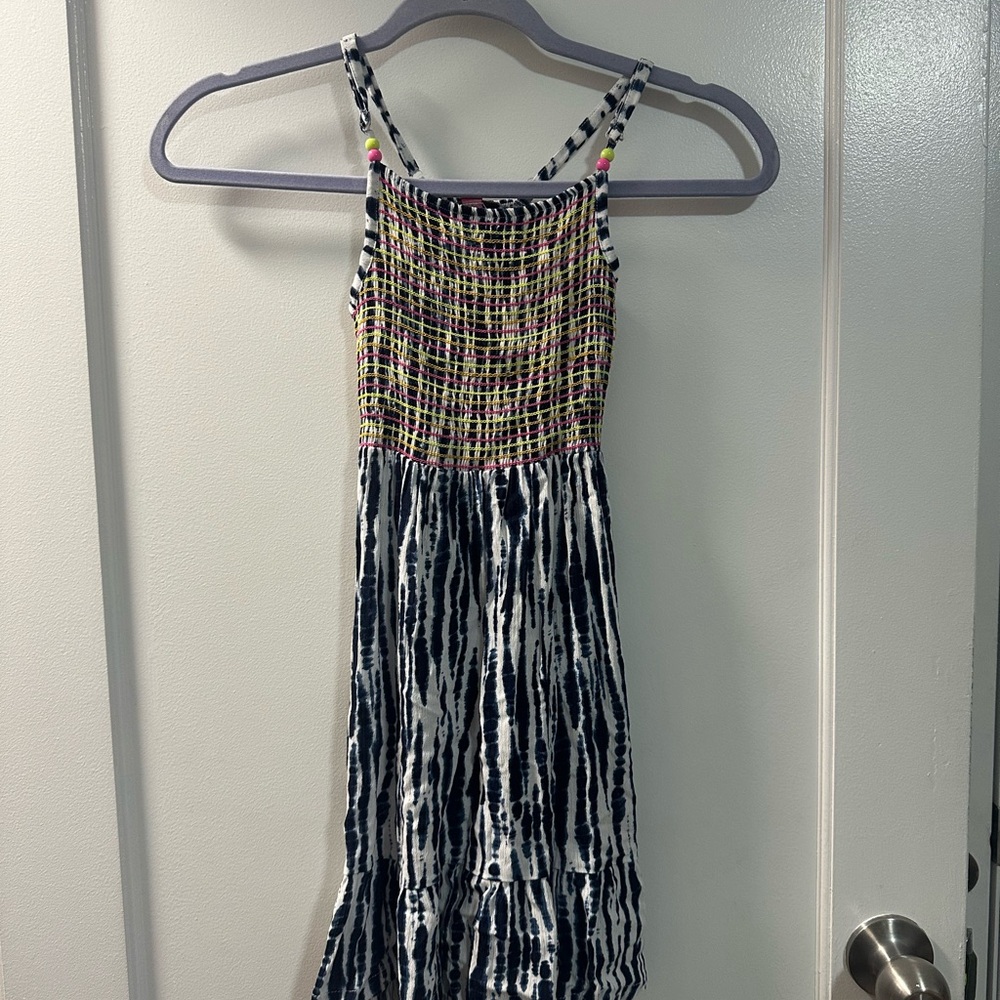 Vince Camuto Kids Dress in Neon and Navy Tie-Dye